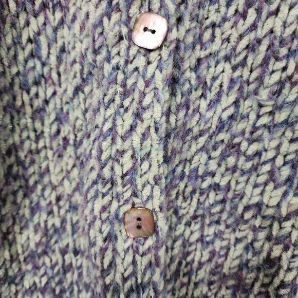 Vintage Northern Isles Variegated Knit Cardigan With Shell Buttons - Picture 11 of 13
